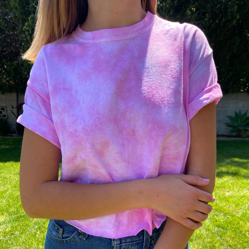 Pink Cropped T Shirt
